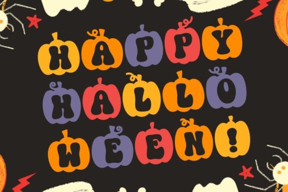 Groovy Pumpkin Font PNG with transparent background - Preview 1