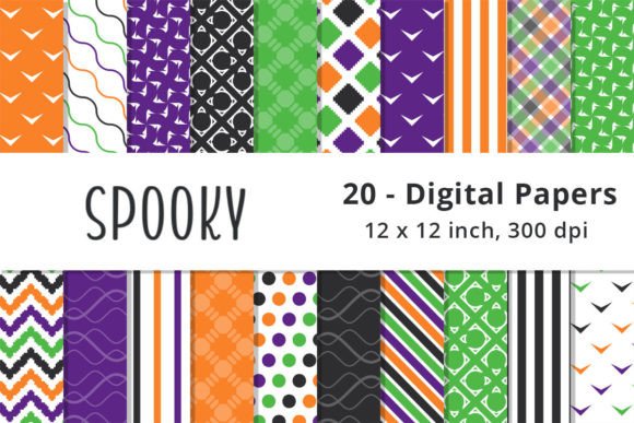 Halloween Geometric Digital Paper