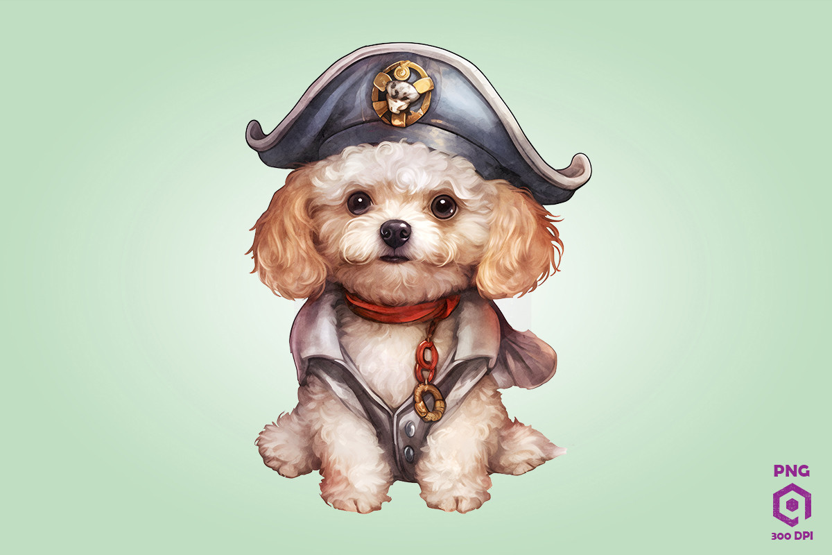 Poodle Pirate Dog Clipart Graphic by Quoteer · Creative Fabrica