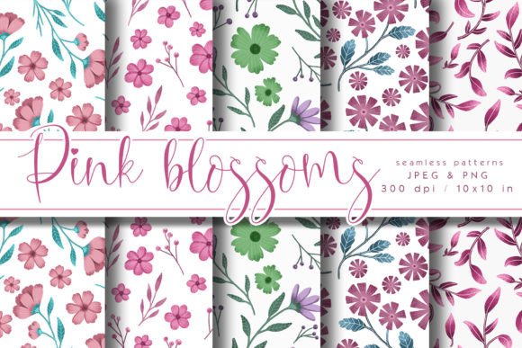 Pretty Pink Floral Patterns Graphic Patterns By Yelloo Fish