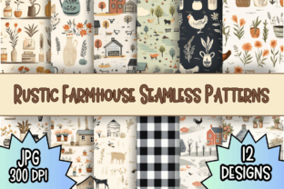 Rustic Farmhouse Seamless Patterns Graphic by PamperedPen · Creative ...
