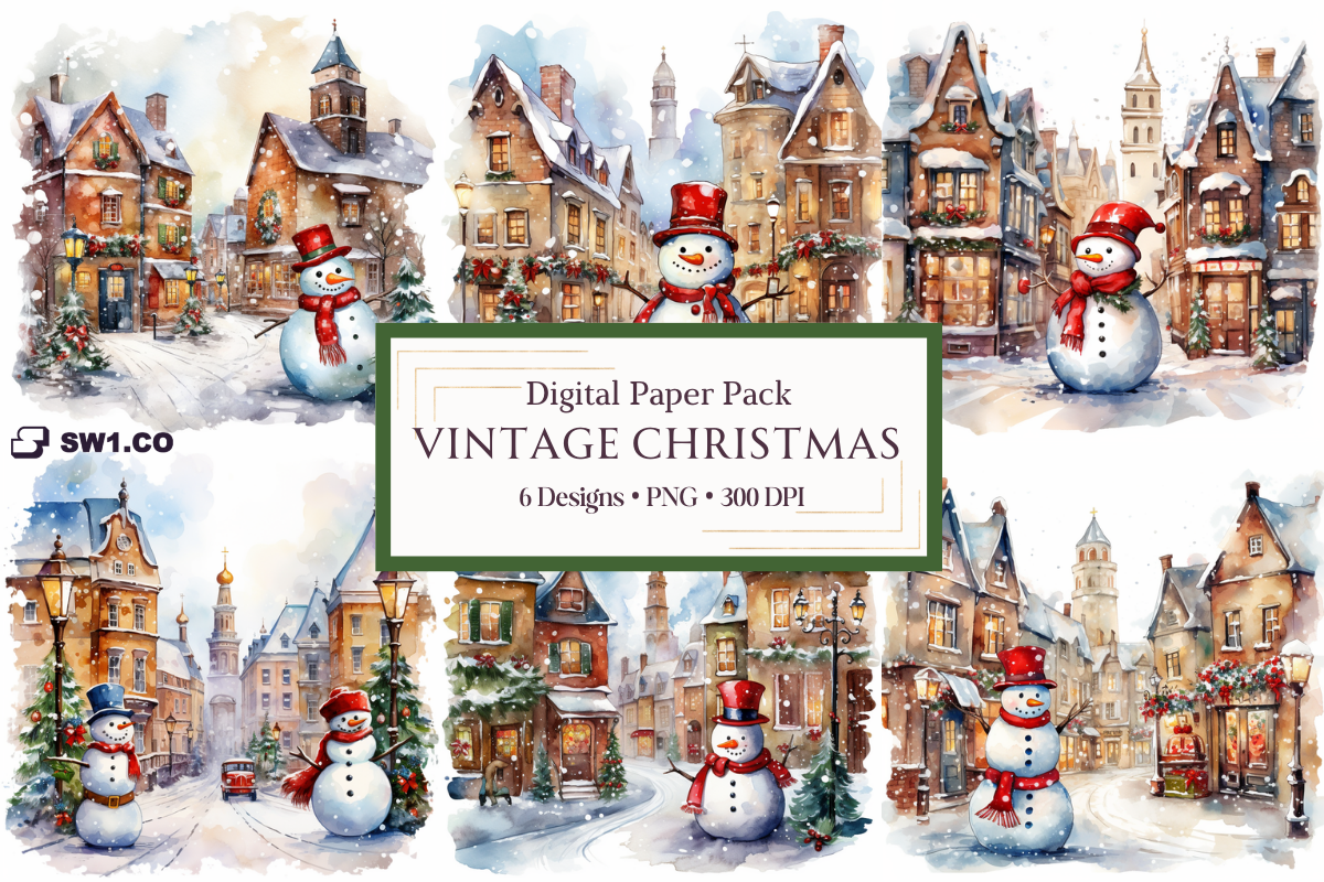 Vintage Christmas Scene Backgrounds