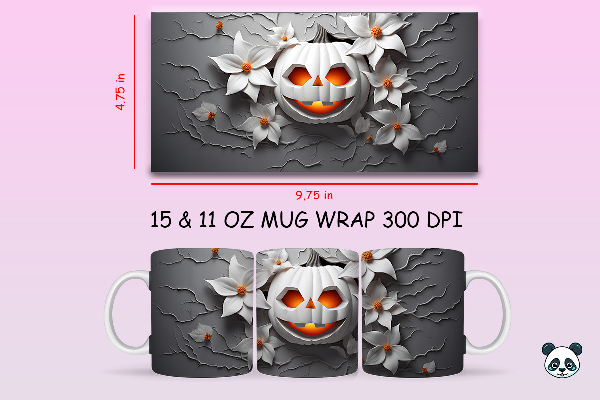 3D Jack-O'-Lantern Mug Wrap Png 4 Graphic by Pandastic · Creative Fabrica