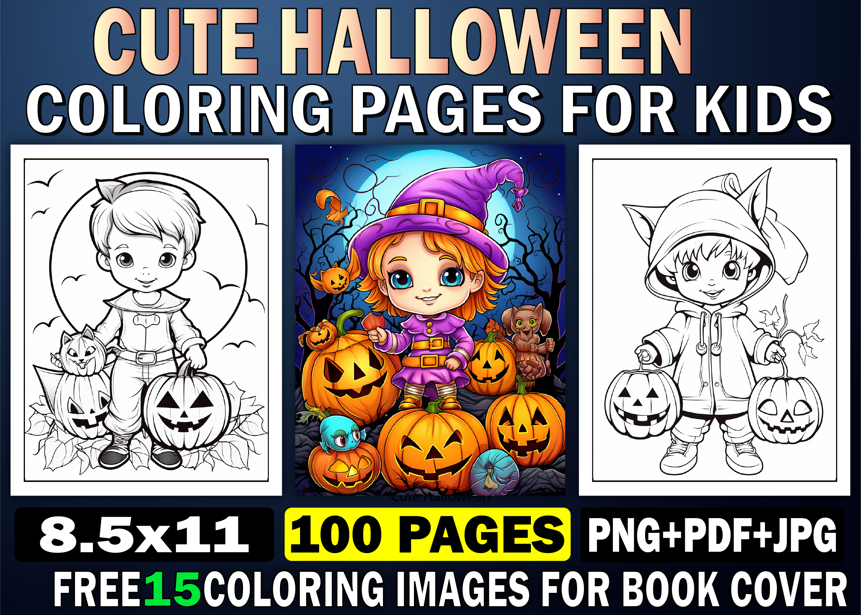 Cute Halloween Coloring Pages for Kids Graphic by KDP PRO DESIGN ...