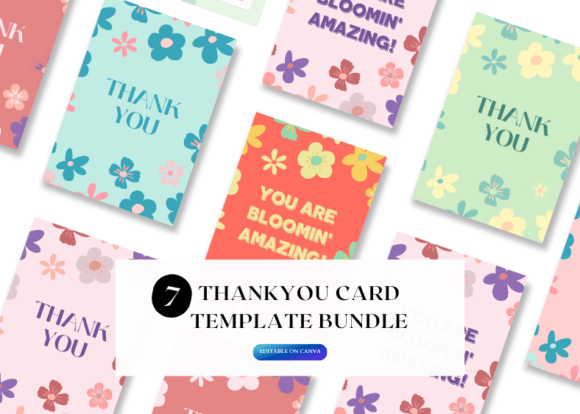 Editable Flower Thank You Card Design