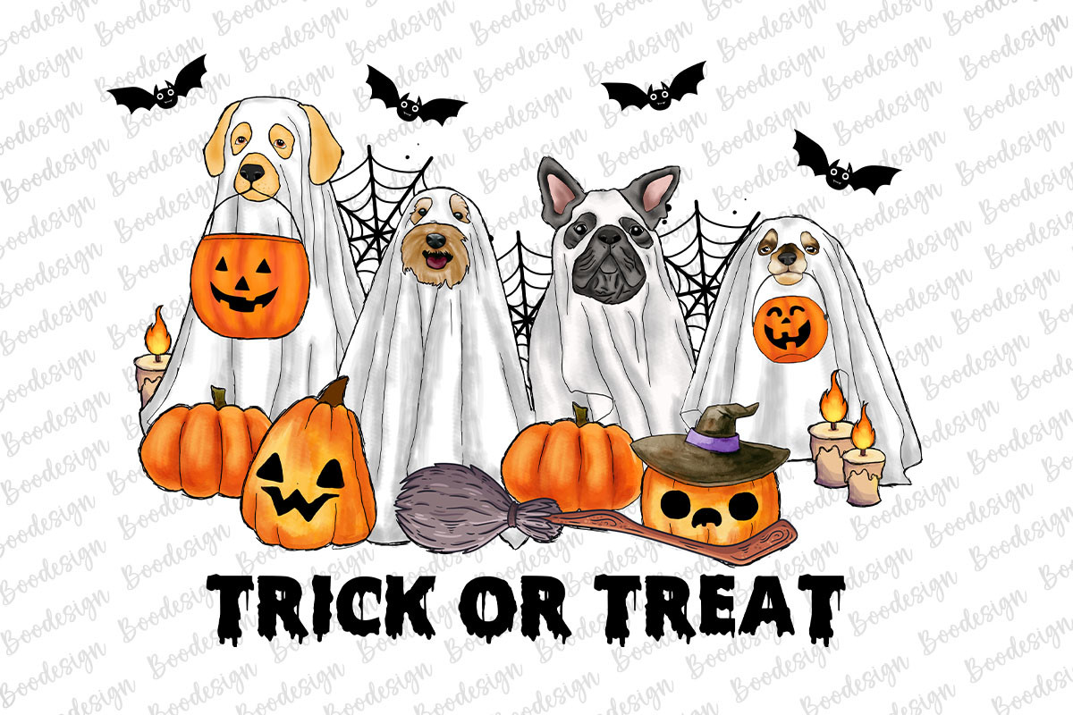 Funny Ghost Dog Halloween Sublimation Graphic by BOO.design · Creative ...