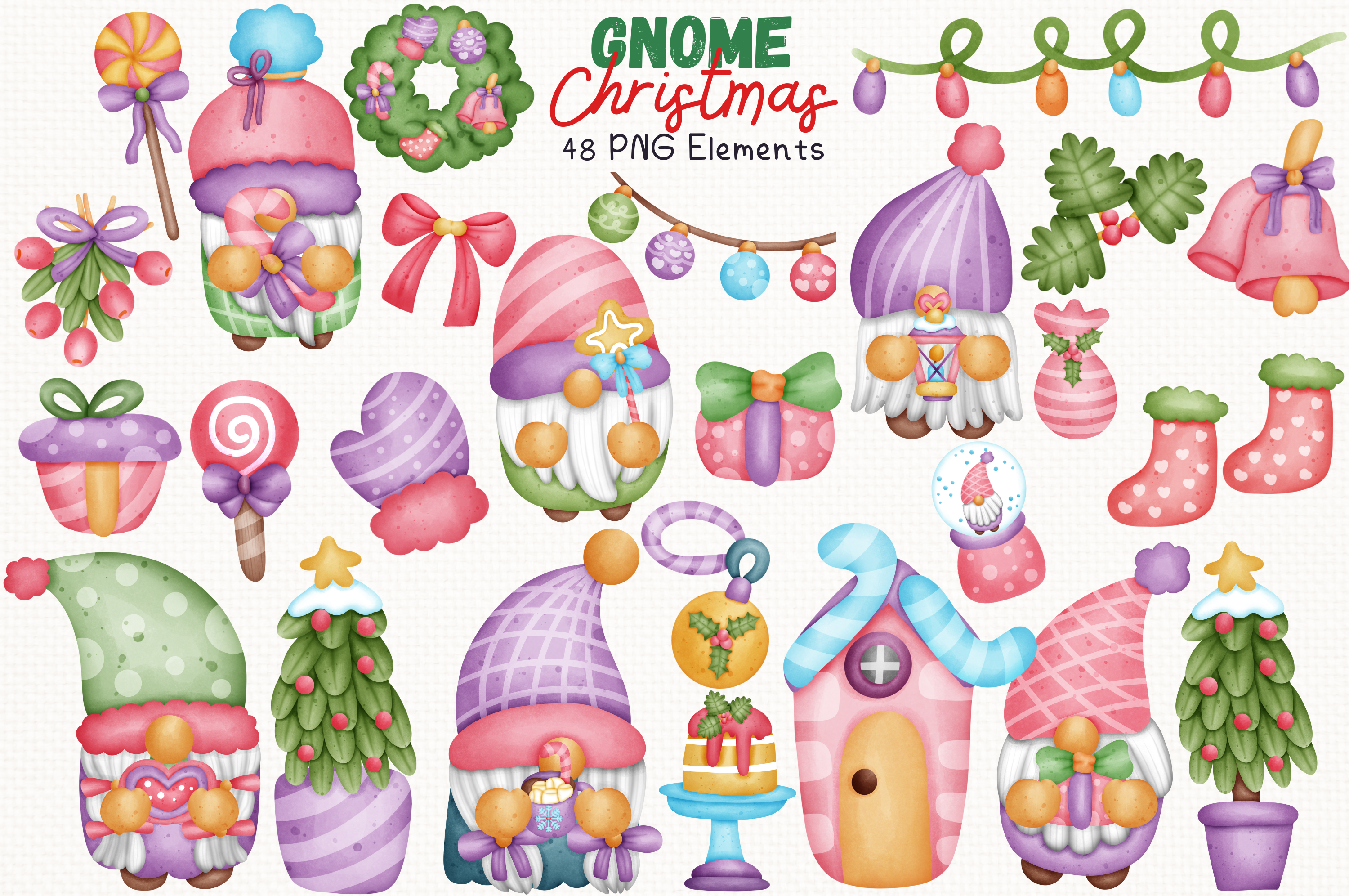 Gnome Christmas 48 Cliparts Collection - photo 1