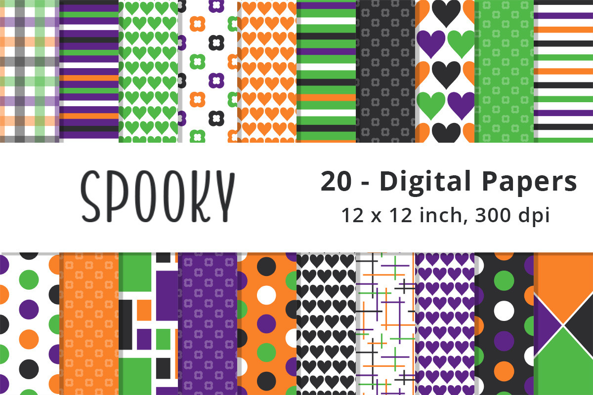 Halloween Geometric Digital Backgrounds