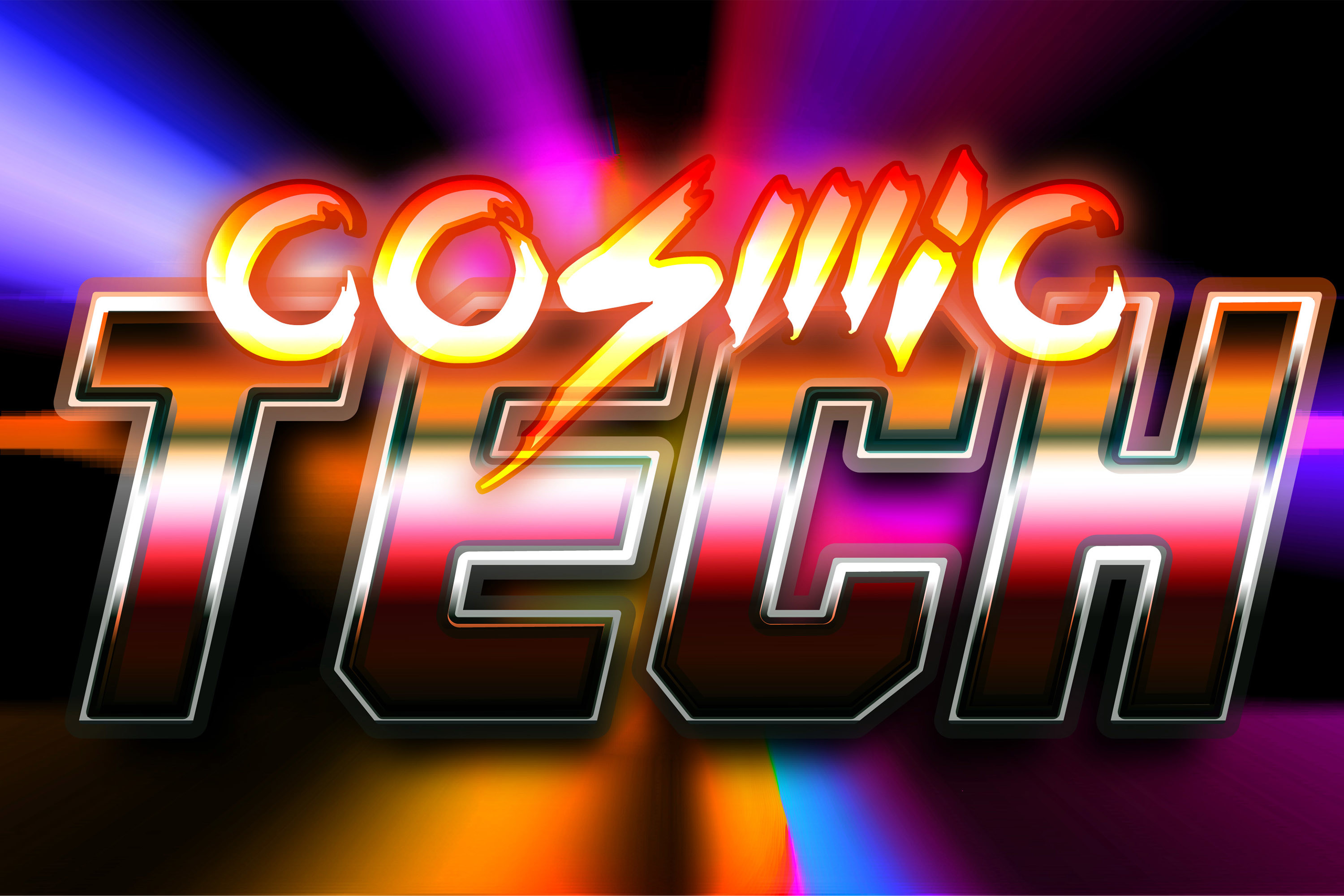 Old School 80s Cosmic Tech Retro Futuris