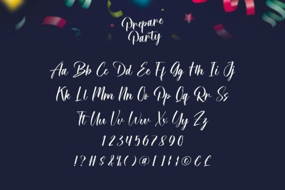 Prepare Party Font PNG with transparent background - Preview 3