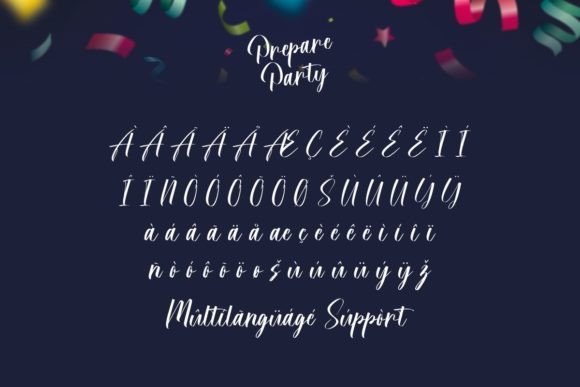 Prepare Party Font PNG with transparent background - Preview 6