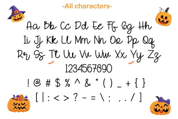 Pumpkin Hat Font PNG with transparent background - Preview 6