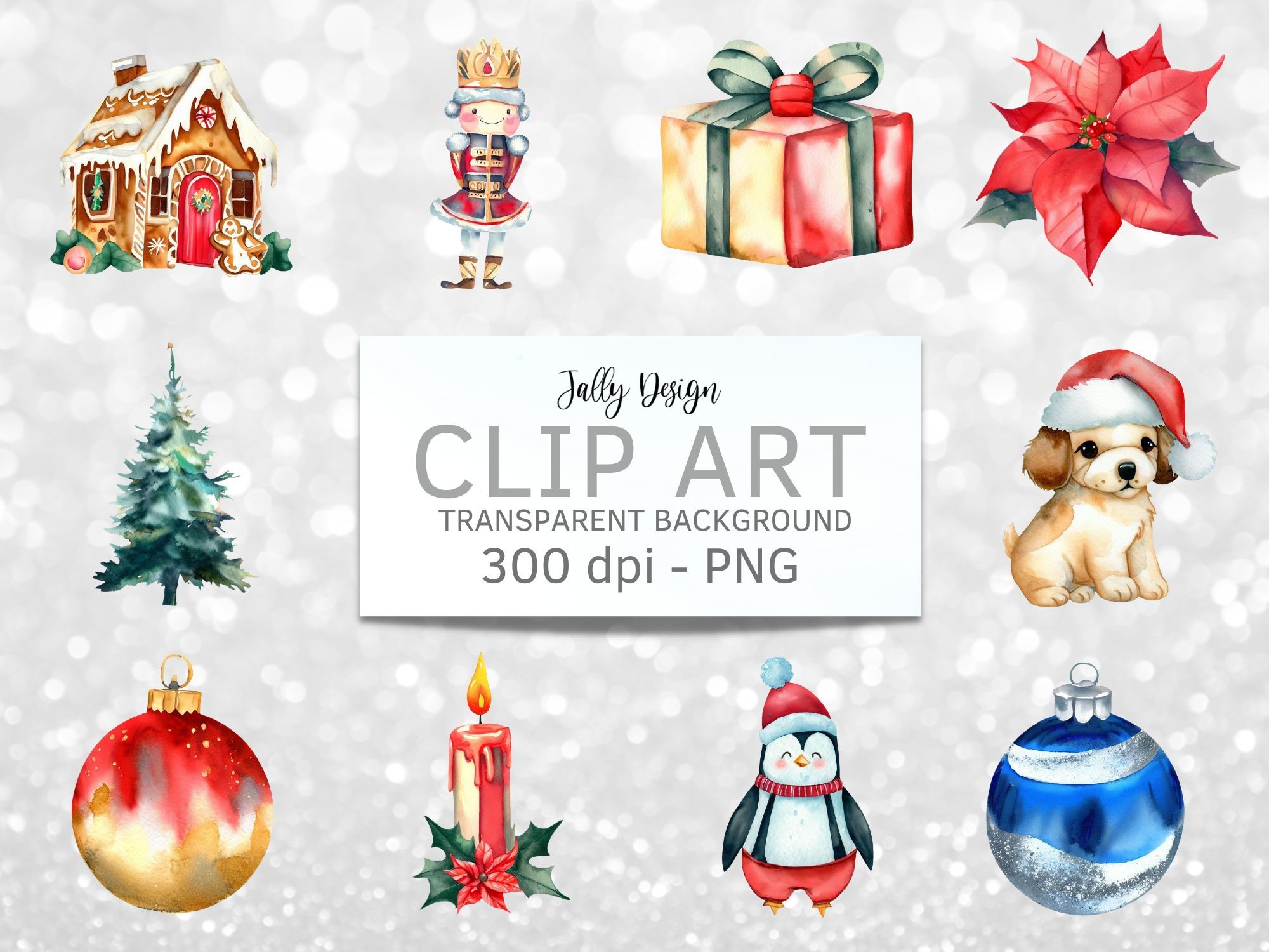 Christmas Watercolor Cliparts Graphic by jallydesign · Creative Fabrica