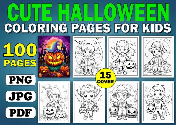 Cute Halloween Coloring Book for Kids