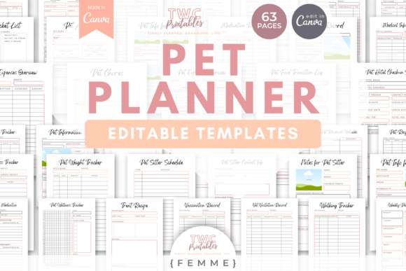 Pet Planner Canva Templates | FEMME