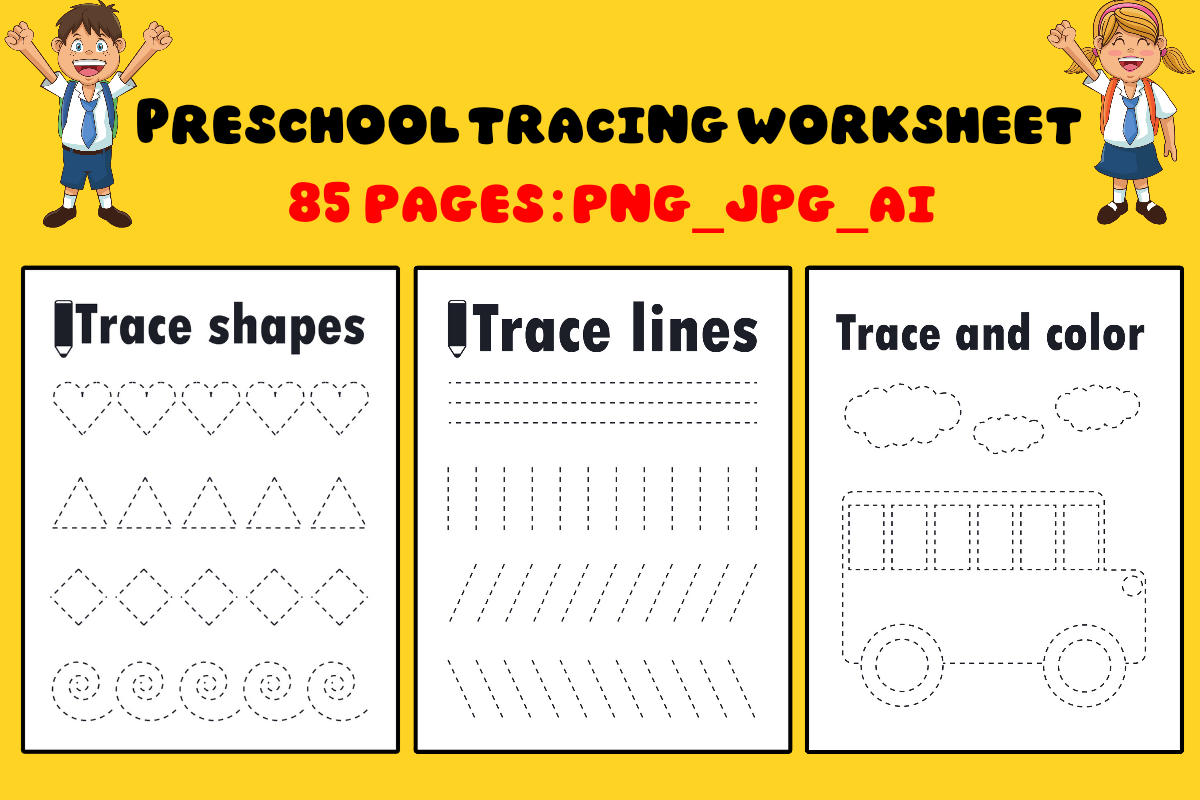 Preschool Tracing Worksheet ,pencil Cont