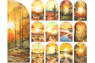 Retro Ocean Sunset Png, Vintage Digital Graphic by UsisArt · Creative ...