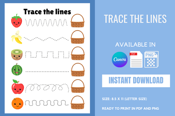 Trace the Lines - Canva Template Graphic by BKS Studio · Creative Fabrica