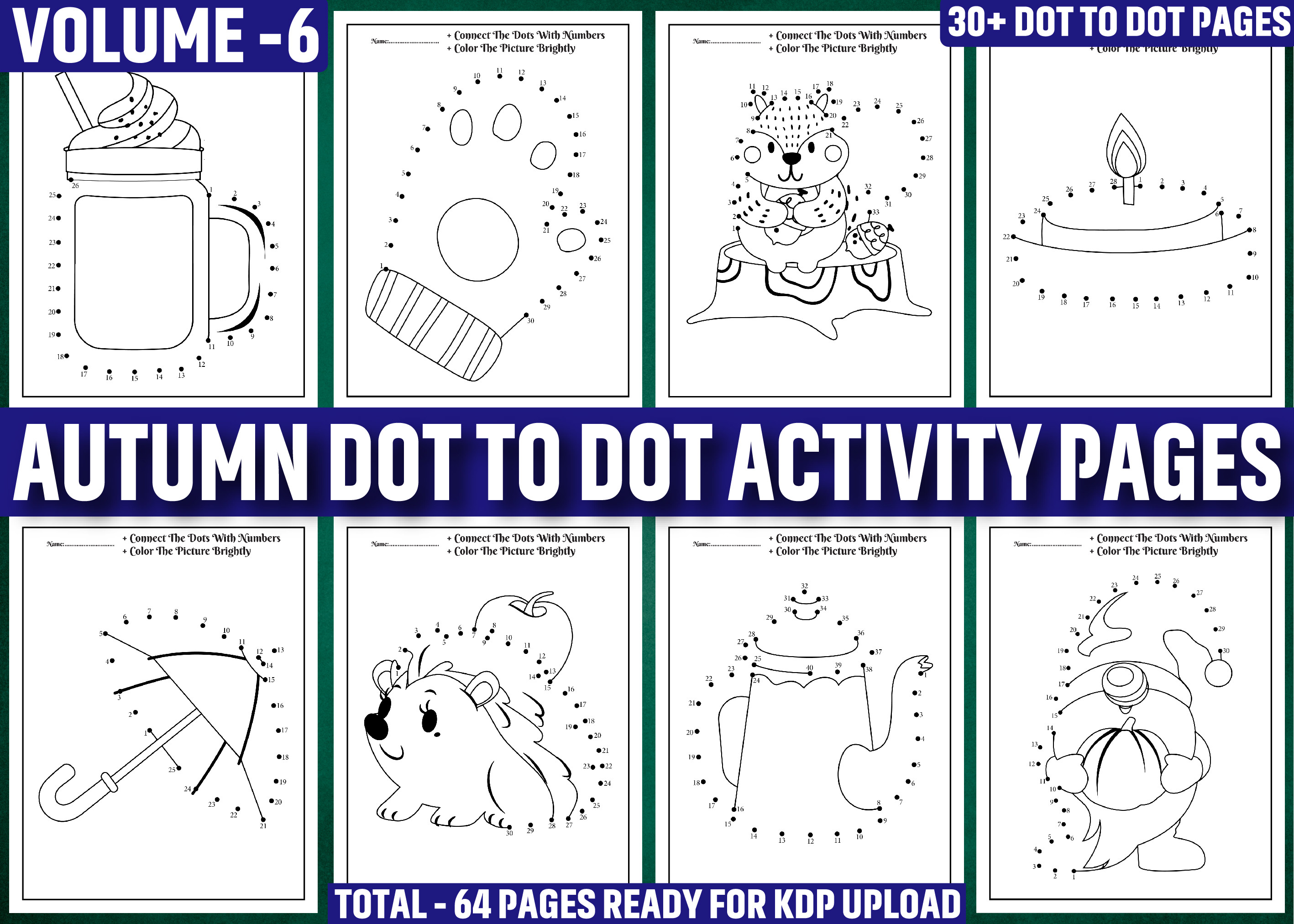 30+ Autumn Dot to Dot Activity Pages