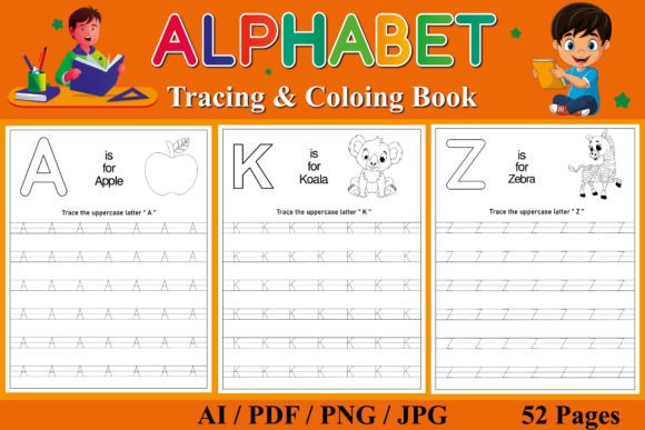 ALPHABET TRACING and COLORING BOOK