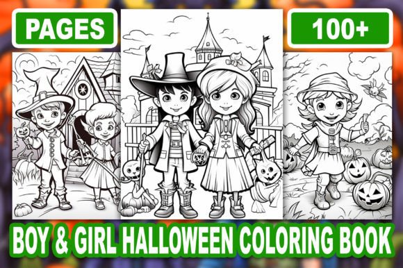 Boy & Girl Halloween Coloring Book KDP