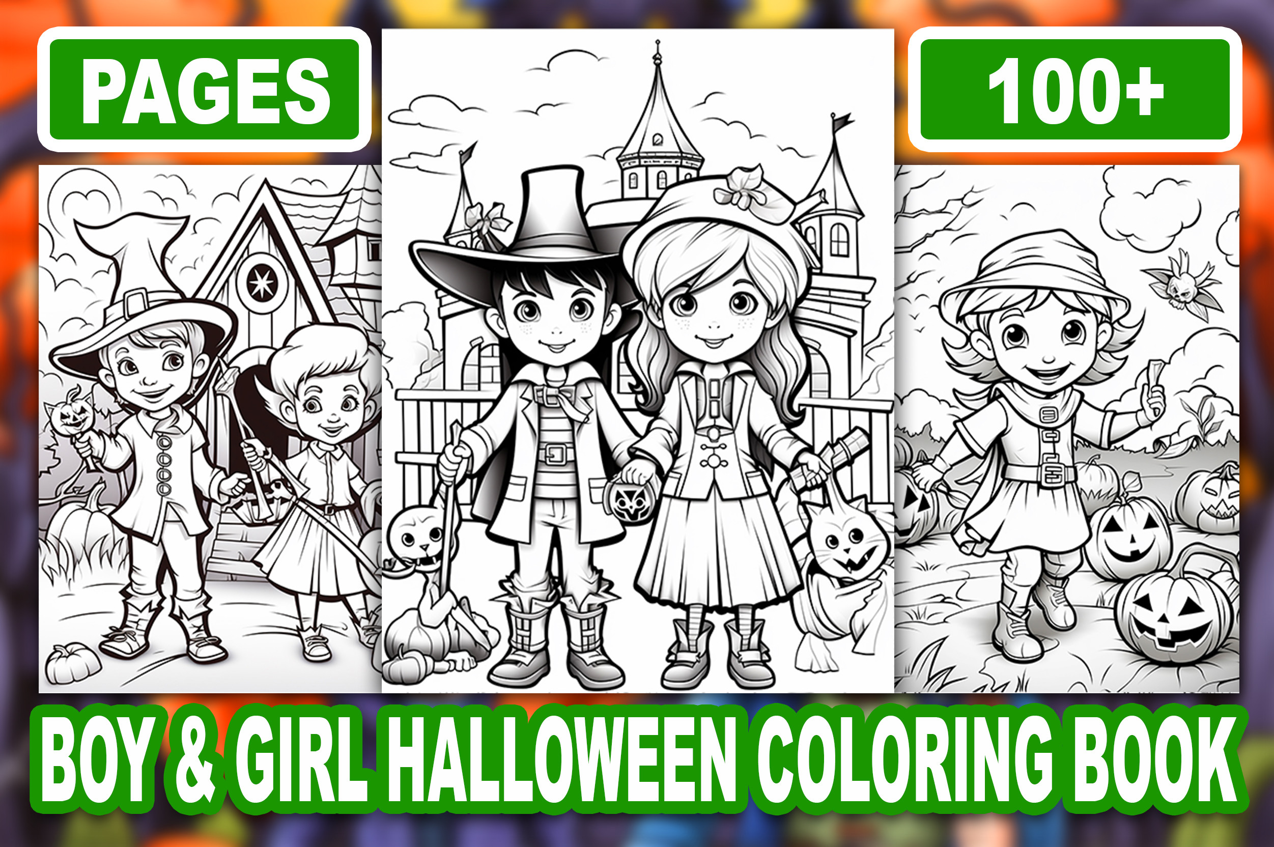 Boy & Girl Halloween Coloring Book KDP