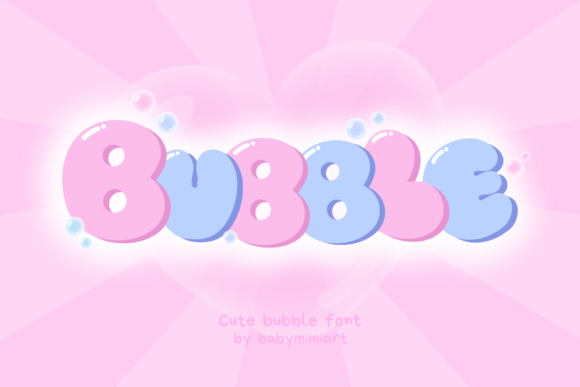 Bubble Font by Babymimiart · Creative Fabrica