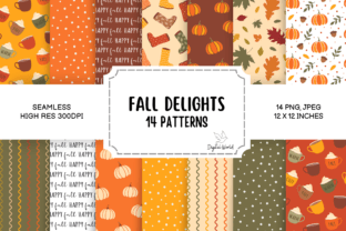 Fall Seamless Pattern Bundle 02 Graphic by Digital World · Creative Fabrica