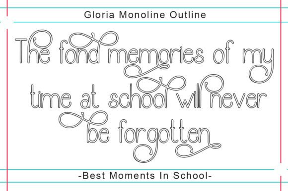Gloria Monoline Outline Font - Preview 2