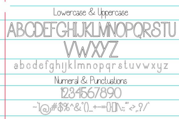 Gloria Monoline Outline Font - Preview 3