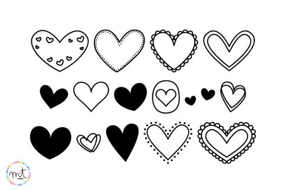 Heart Doodle 3 Font PNG with transparent background - Preview 1