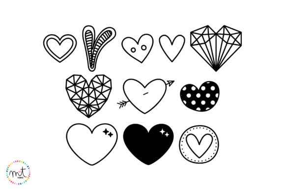 Heart Doodle 3 Font PNG with transparent background - Preview 2