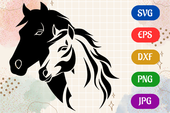 Horses | Silhouette Vector SVG EPS DXF Grafica Illustrazioni AI Di Creative Oasis