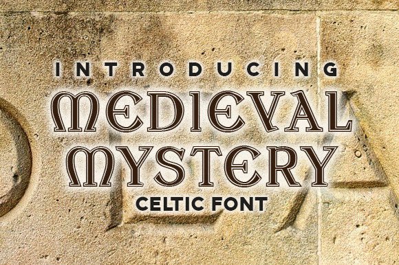 Preview specimen of Medieval Mystery blackletter font