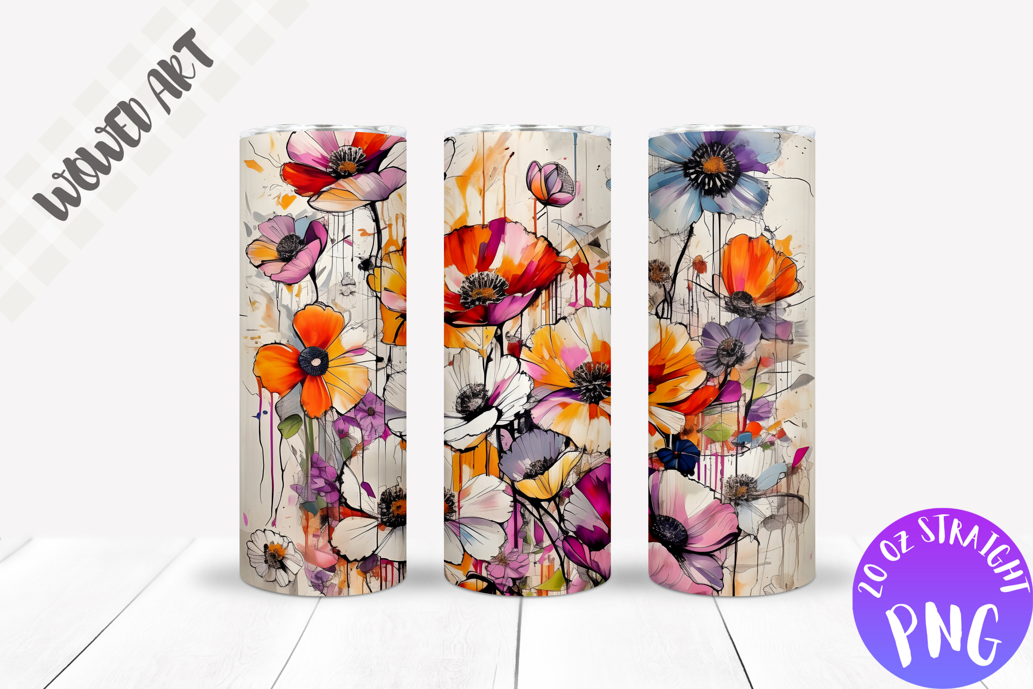 Watercolor Flower Tumbler Wrap Graphic by CraftSvgs · Creative Fabrica