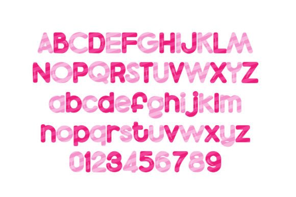 Candy Stick Pink Font PNG with transparent background - Preview 1