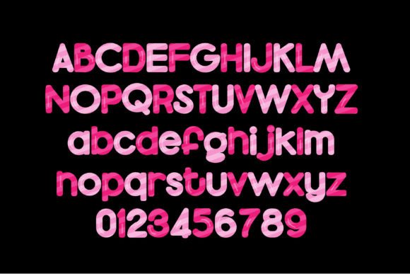Candy Stick Pink Font PNG with transparent background - Preview 2