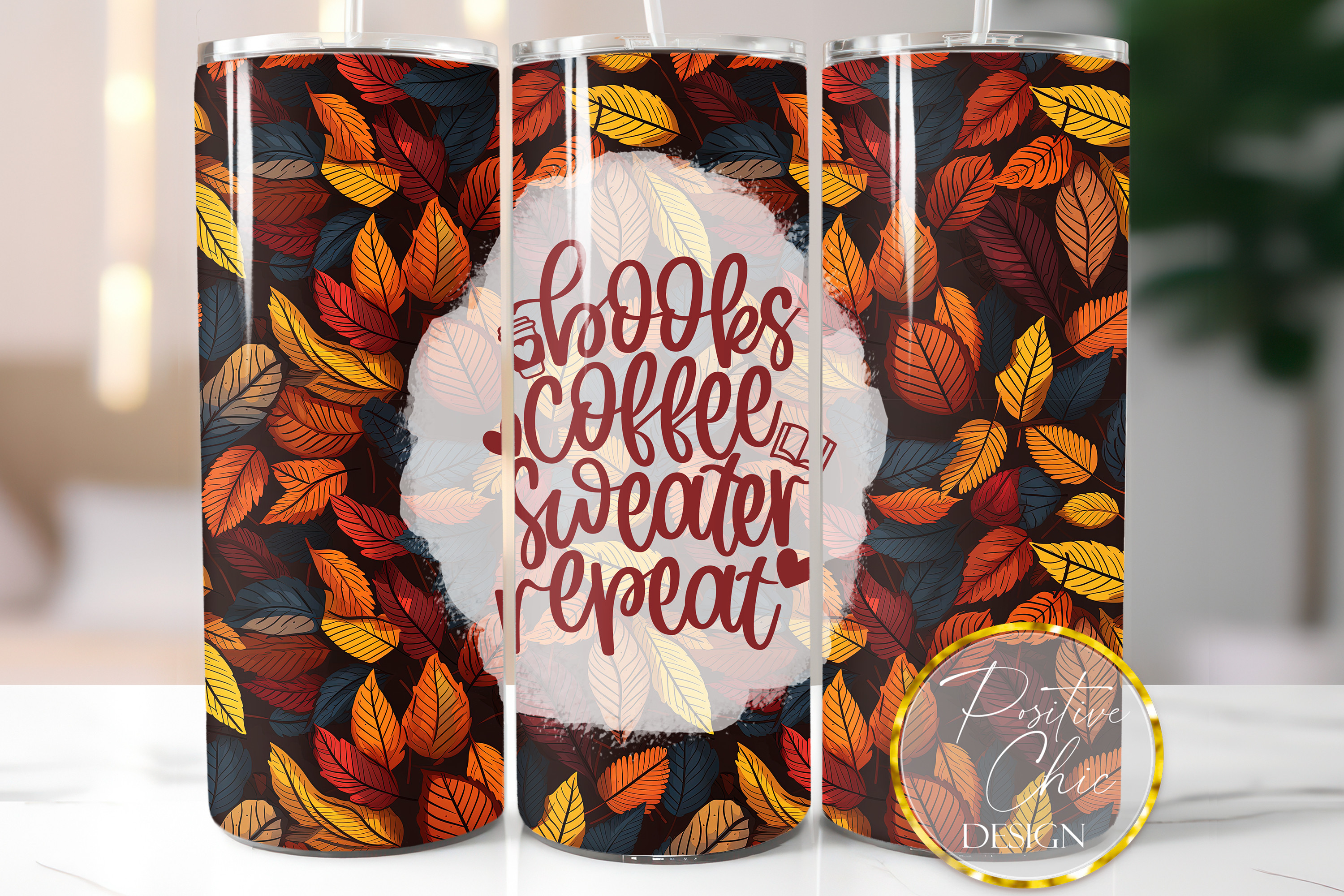 Fall 20oz Tumbler Wrap Sublimation PNG Graphic by PositiveChic ...
