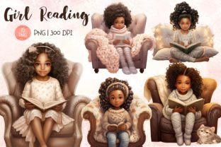 Girl Reading Watercolor Sublimation PNG Graphic by PimmyArt · Creative ...