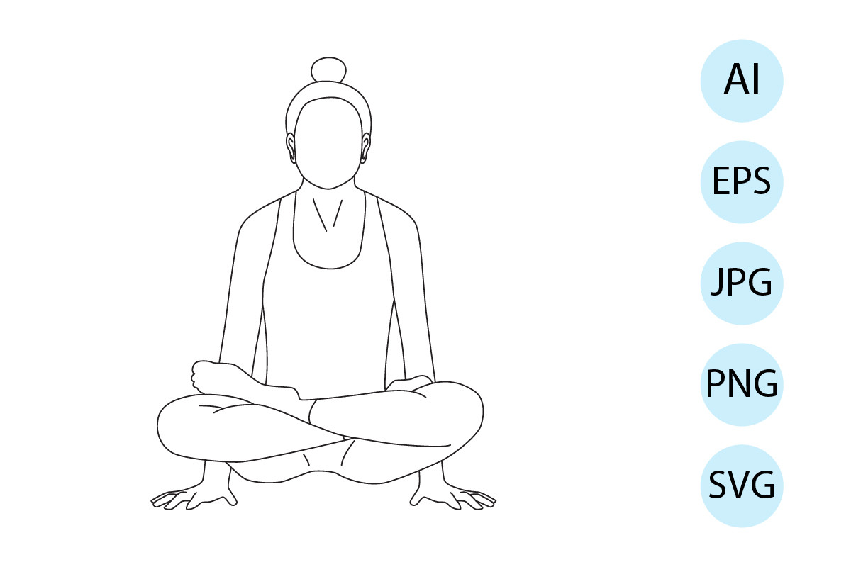 Line Art of Yoga in Scale Pose Graphic by littlebeeshop · Creative Fabrica