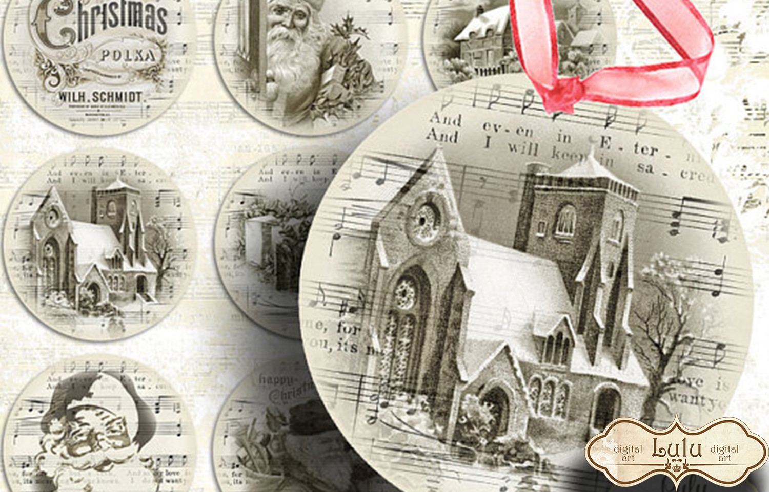 Rustic Christmas Circles Graphic by luludesignart · Creative Fabrica