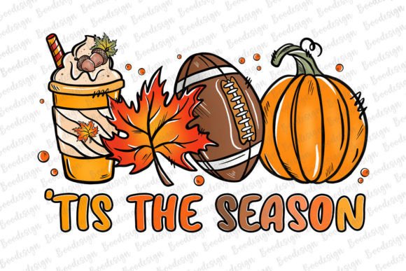 Tis the Season Football Pumpkin Fall PNG