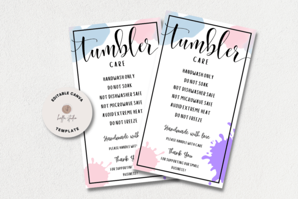Tumbler Care Card for Small Business