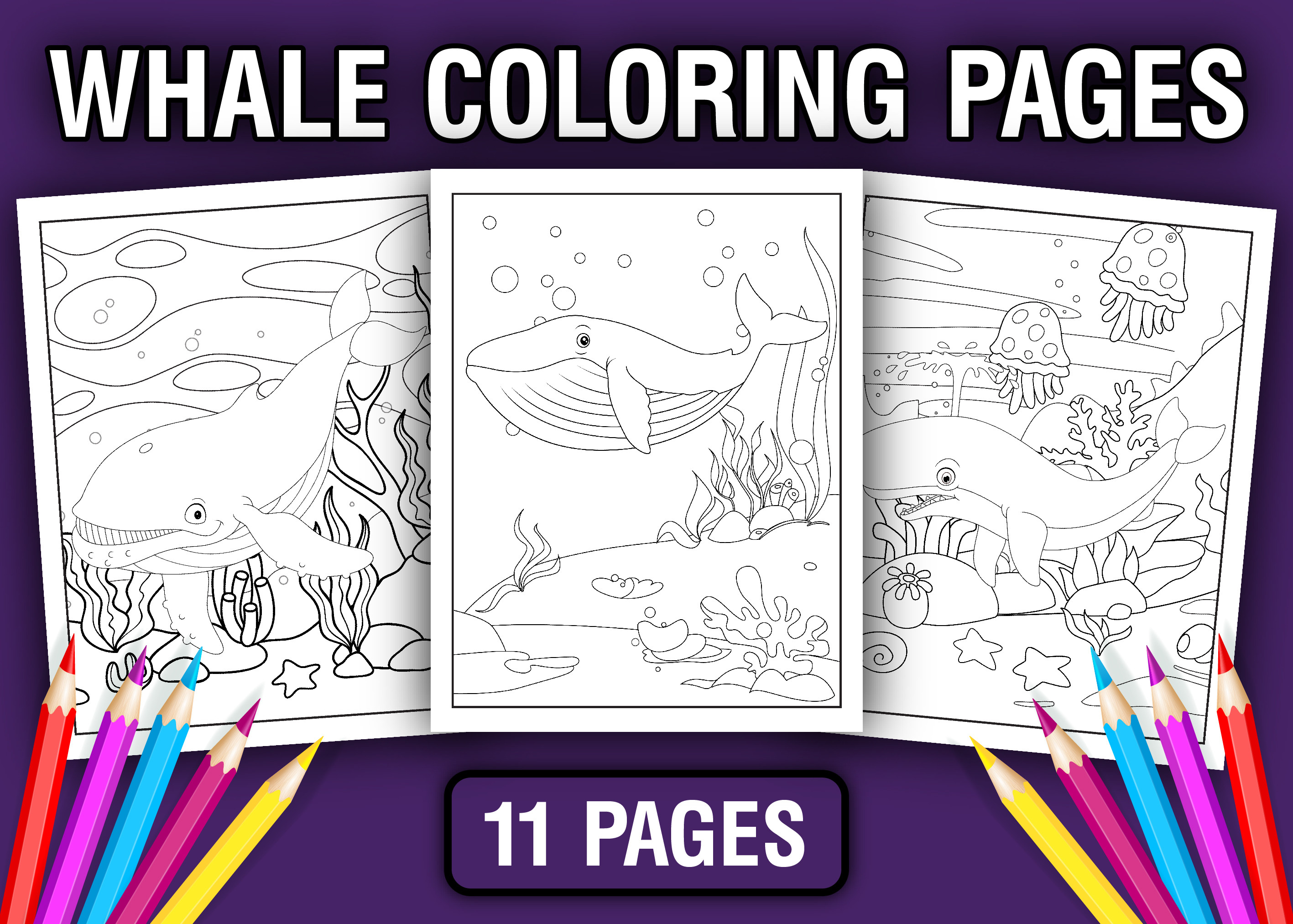 Whale Coloring Book for Kids