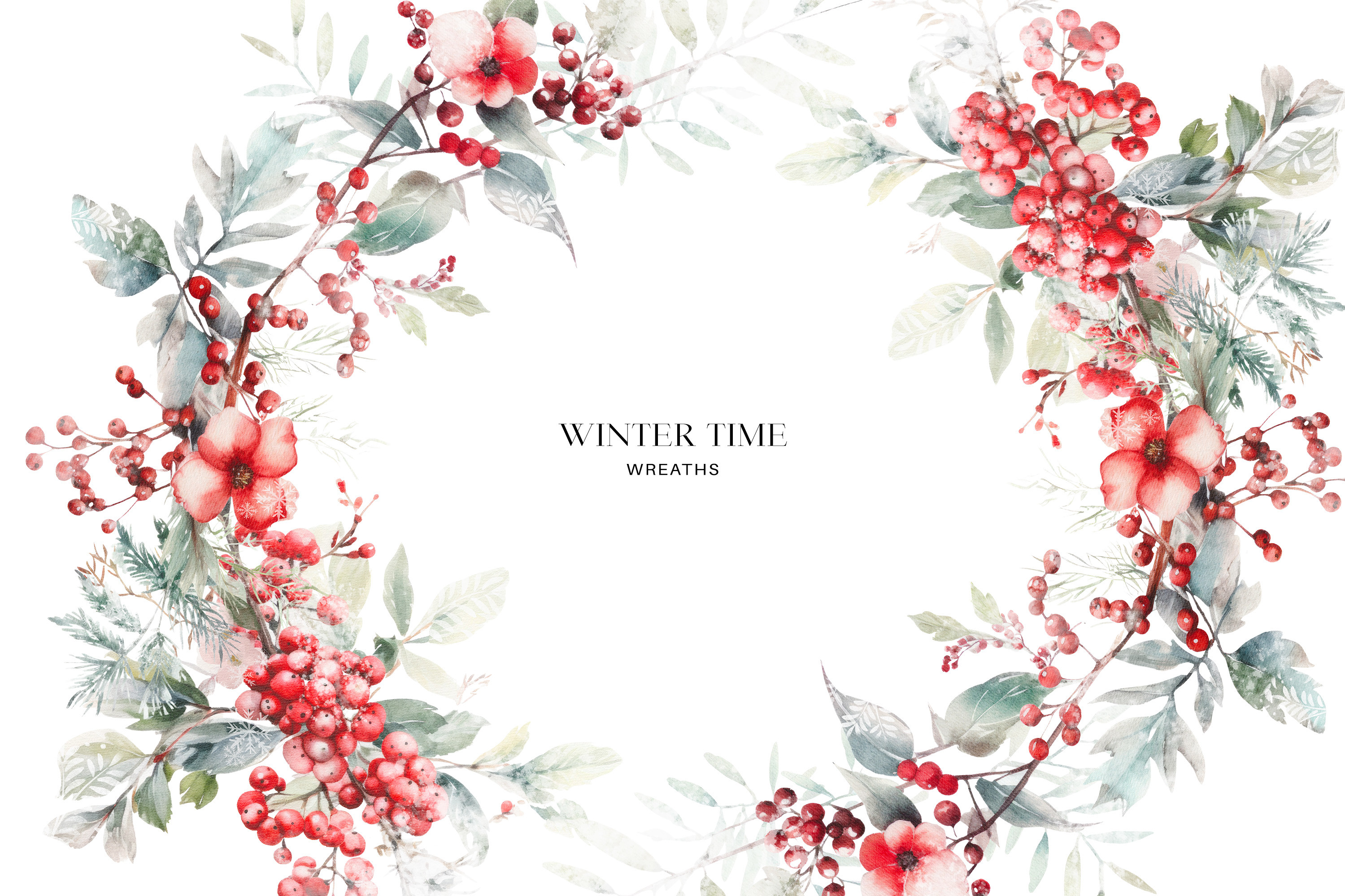 Winter Berry Clipart Christmas Watercolo - photo 4