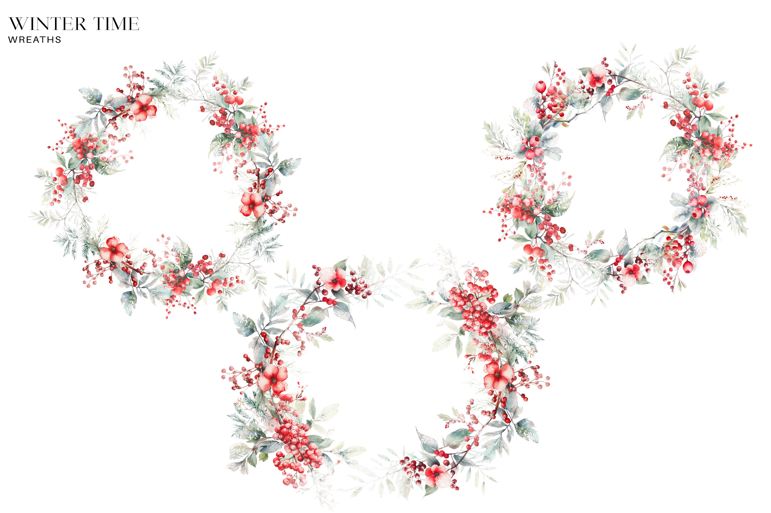 Winter Berry Clipart Christmas Watercolo - photo 5