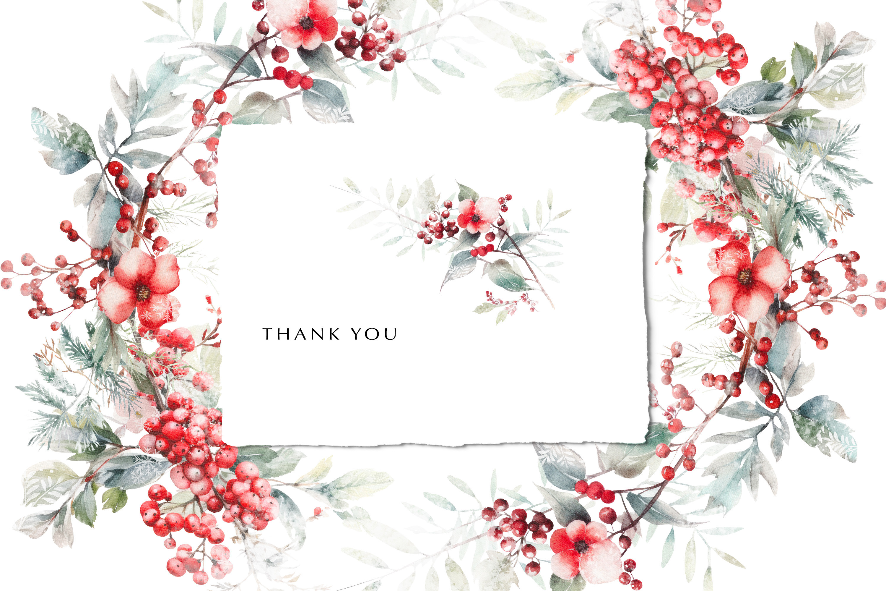 Winter Berry Clipart Christmas Watercolo - photo 6
