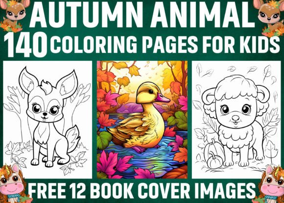 140 Autumn Animal Coloring Pages Kids