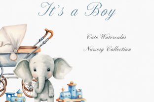Baby Boy Watercolor Digital Clipart Set Graphic by patipaintsco ...