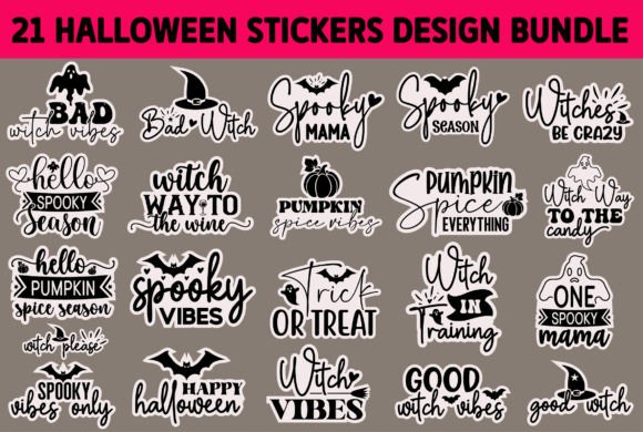 Halloween Stickers Design Bundle